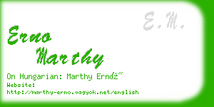 erno marthy business card